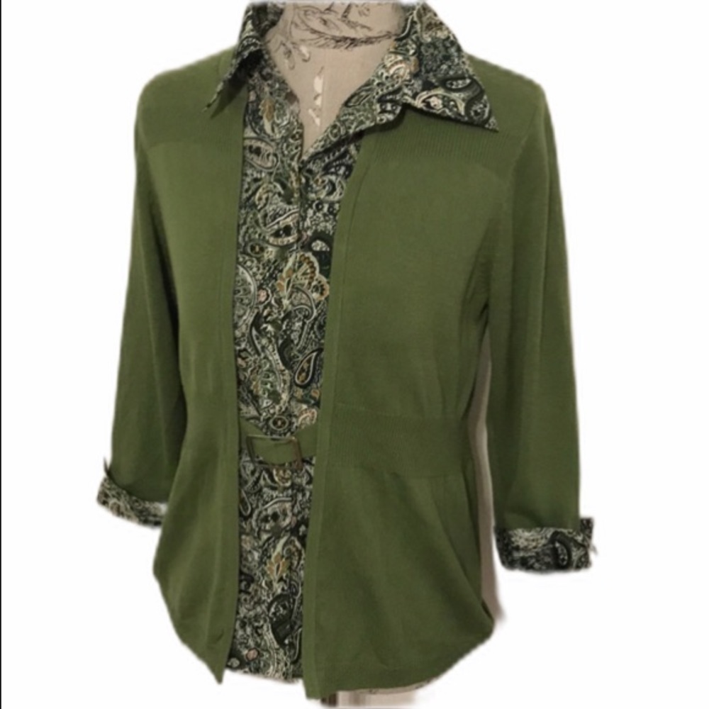 kim Roger Green Sweater Top M